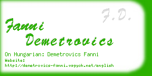 fanni demetrovics business card